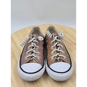 Converse Chuck Taylor Low Top rose gold Glitter Shoes youth size 12